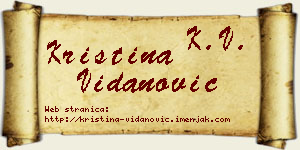 Kristina Vidanović vizit kartica